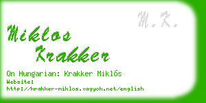 miklos krakker business card